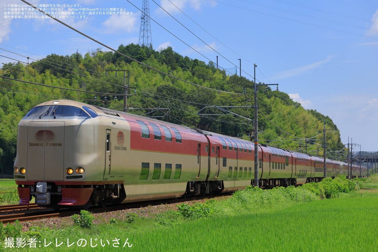 【JR西】大雨で名古屋打ち切りとなった「サンライズ瀬戸・出雲」が回送の拡大写真