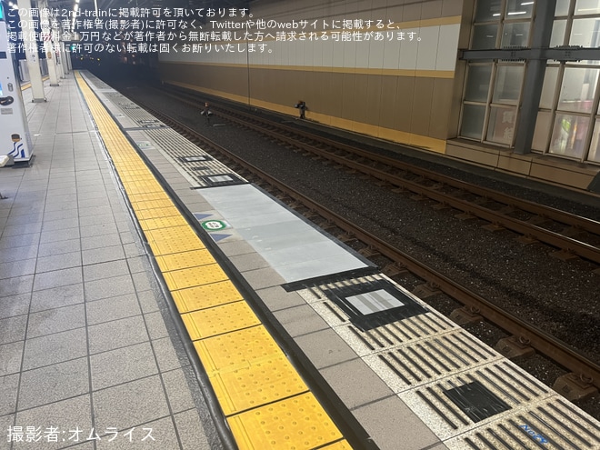 【西武】中村橋駅1番ホームにて ホームドア設置整備予定を中村橋駅で撮影した写真
