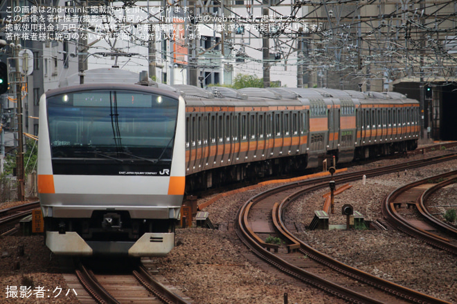 【JR東】E233系トタT21編成 東京総合車両ベース出場回送を恵比寿～渋谷間で撮影した写真