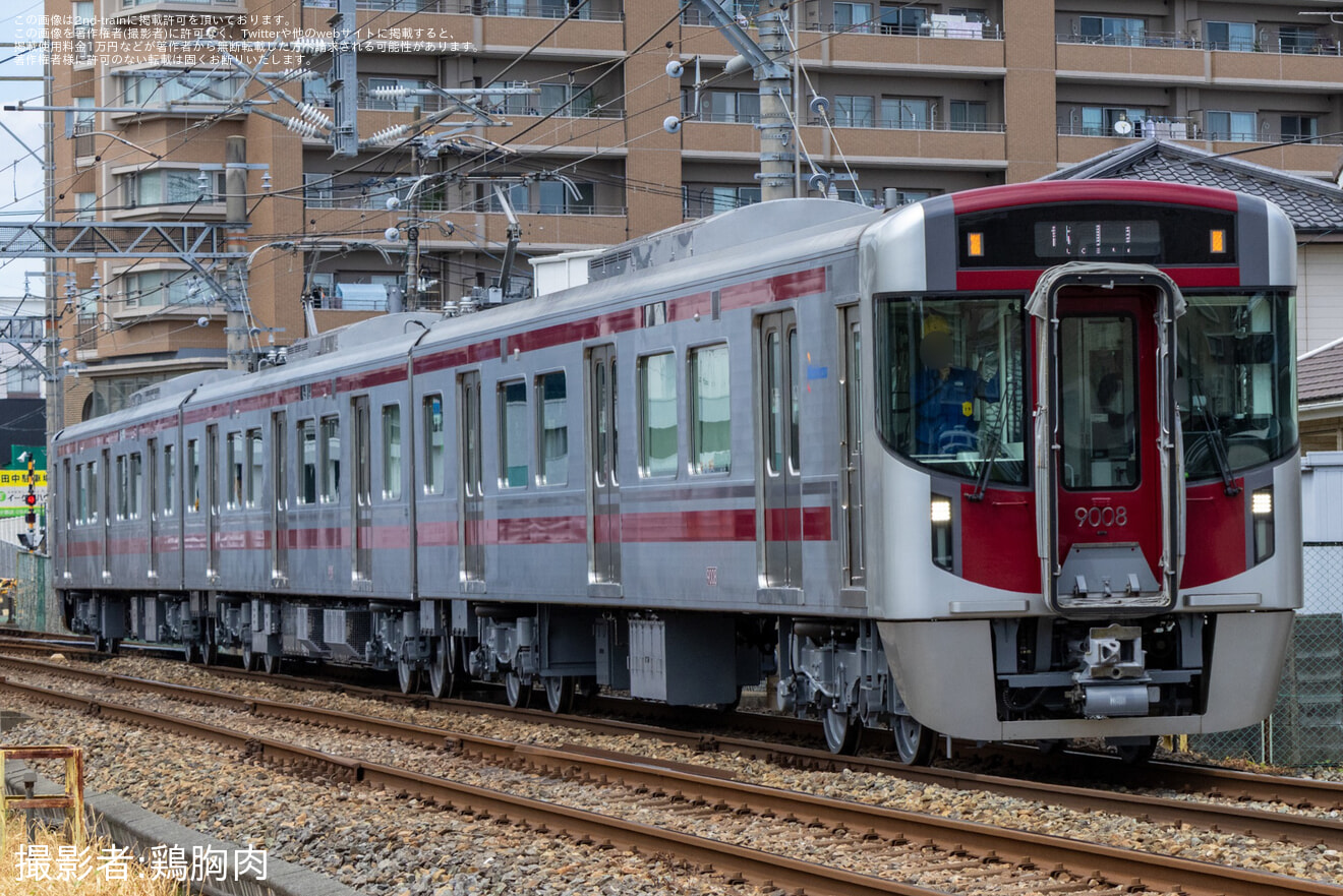 【西鉄】9000形9008F筑紫車両基地検査出場試運転の拡大写真