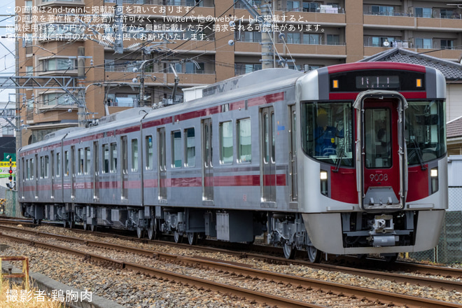 【西鉄】9000形9008F筑紫車両基地検査出場試運転を不明で撮影した写真