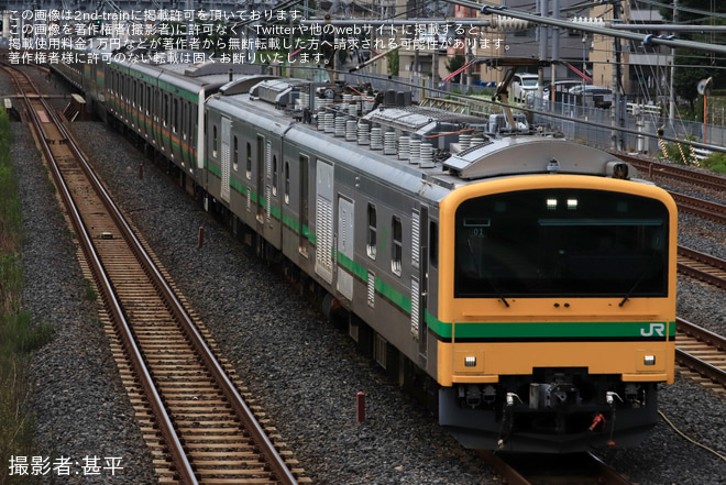 【JR東】E233系3000番台U629編成が秋田総合車両ベースに向けて配給輸送を赤羽～浦和間で撮影した写真