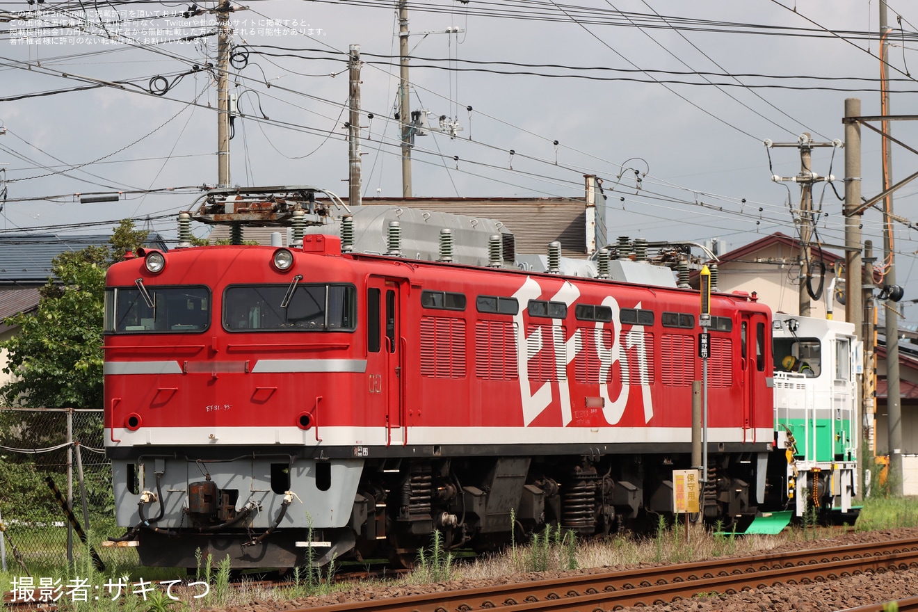 【JR東】EF81-95が秋田総合車両ベースで構内入換の拡大写真