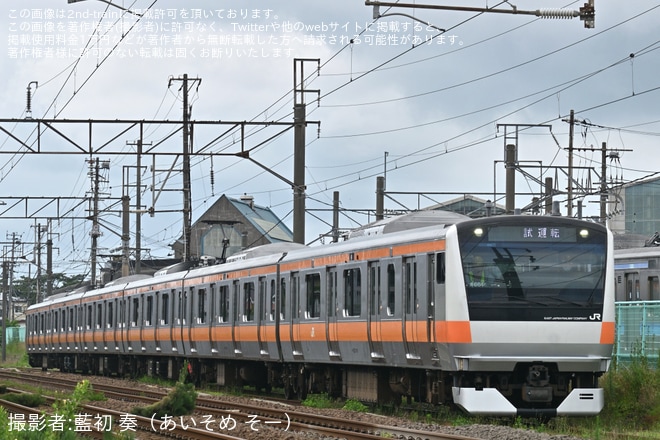 【JR東】E233系青661編成が秋田総合車両ベースで構内試運転を不明で撮影した写真