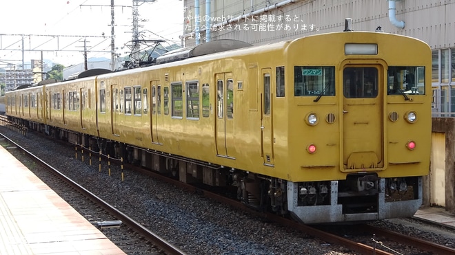 【JR西】115系T-13編成・T-14編成が下関総合車両所本所へ回送を不明で撮影した写真