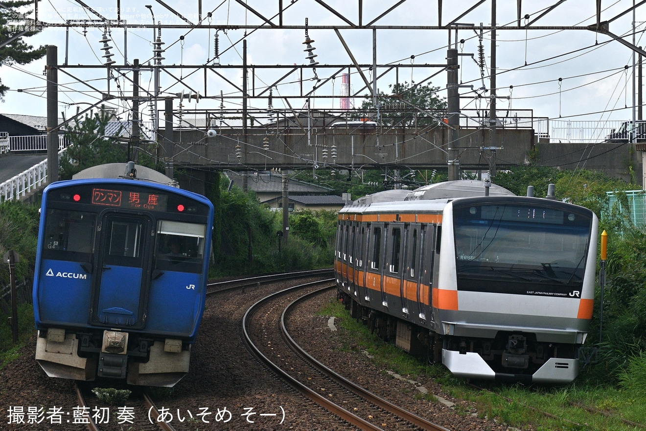 【JR東】E233系青661編成が秋田総合車両ベースで構内試運転の拡大写真