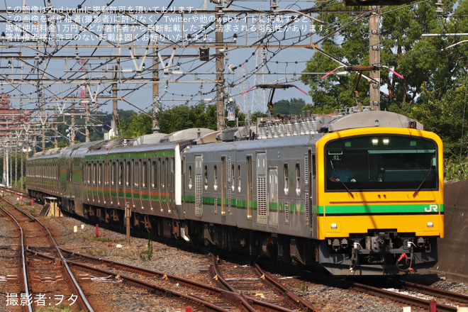 【JR東】E233系3000番台U629編成が秋田総合車両ベースに向けて配給輸送を東浦和駅で撮影した写真