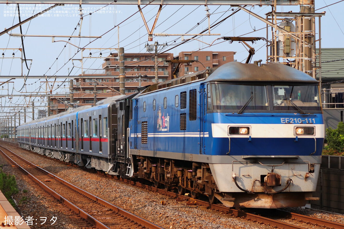 【京成】3200形3224F・3228Fが日本車輌製造を出場し甲種輸送の拡大写真