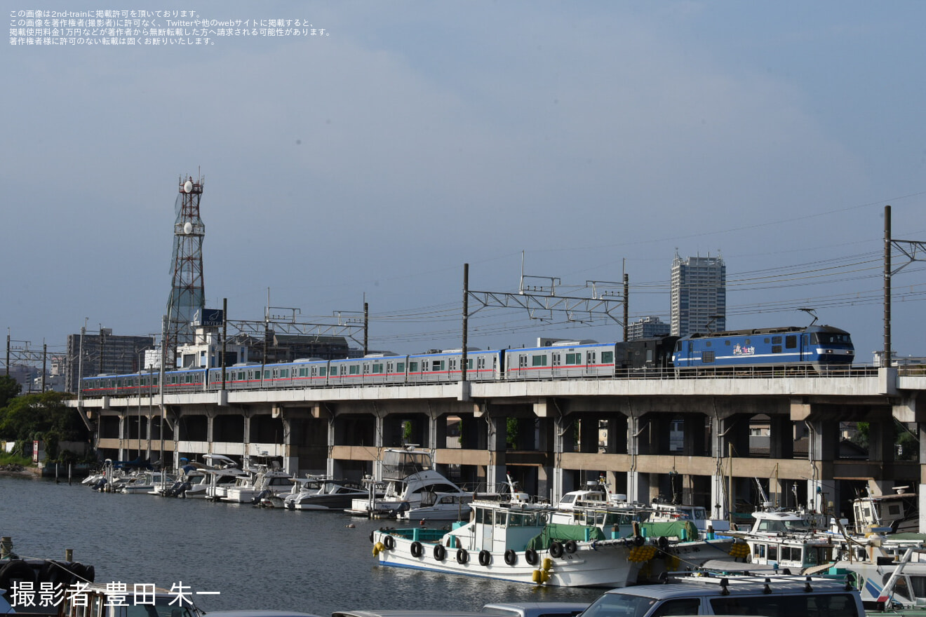 【京成】3200形3224F・3228Fが日本車輌製造を出場し甲種輸送の拡大写真