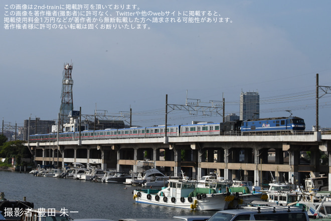 【京成】3200形3224F・3228Fが日本車輌製造を出場し甲種輸送 - 千葉みなと～蘇我間にて撮影