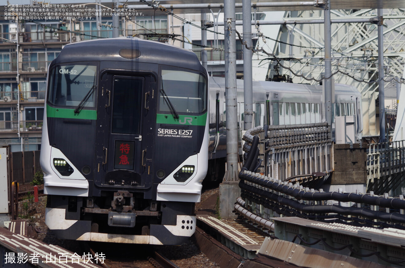 【JR東】E257系OM-52編成で特急「なぎ」を運転の拡大写真