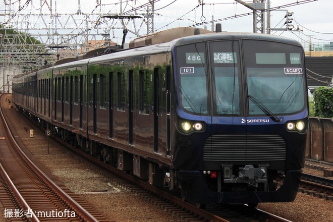 【相鉄】21000系21101×8(21101F) ATO調整試運転 - 多摩川駅にて撮影