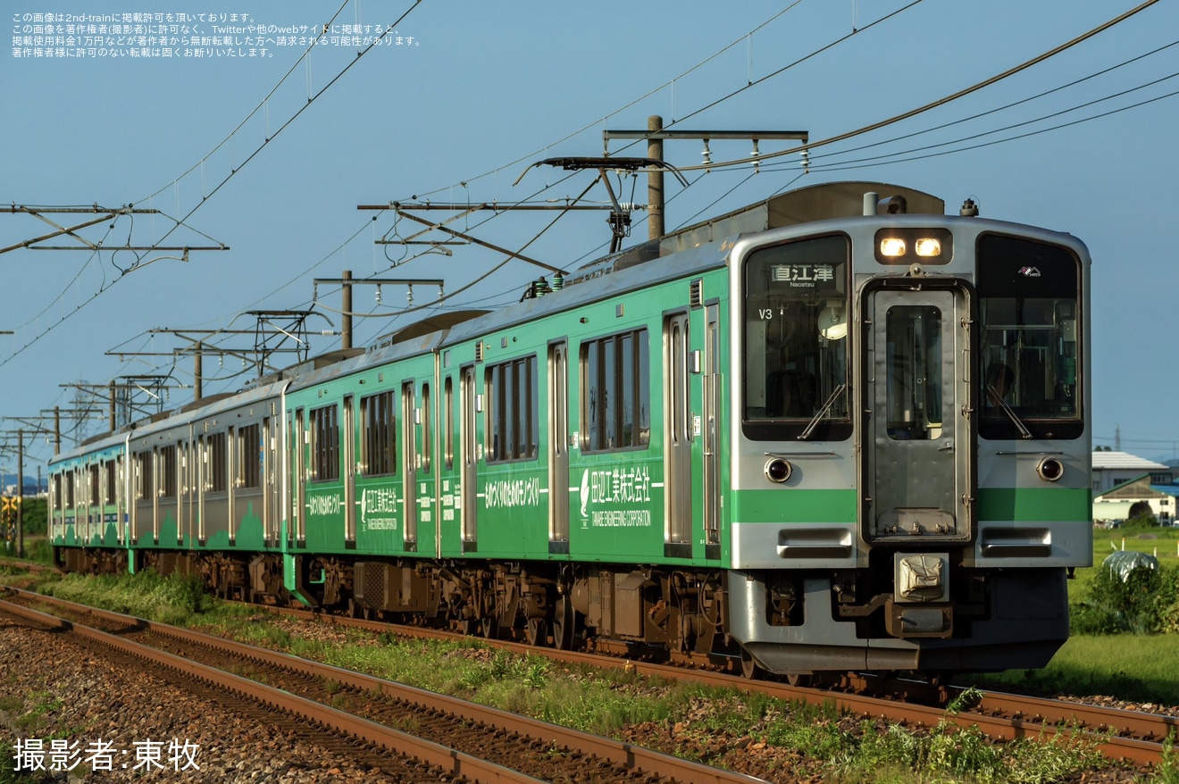 【トキ鉄】ET127系V3編成+V7編成+V6編成が長岡花火に伴い代走の拡大写真