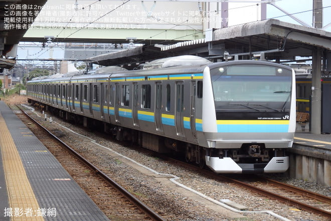 【JR東】E233系C3編成の車内設備変更などが確認を不明で撮影した写真