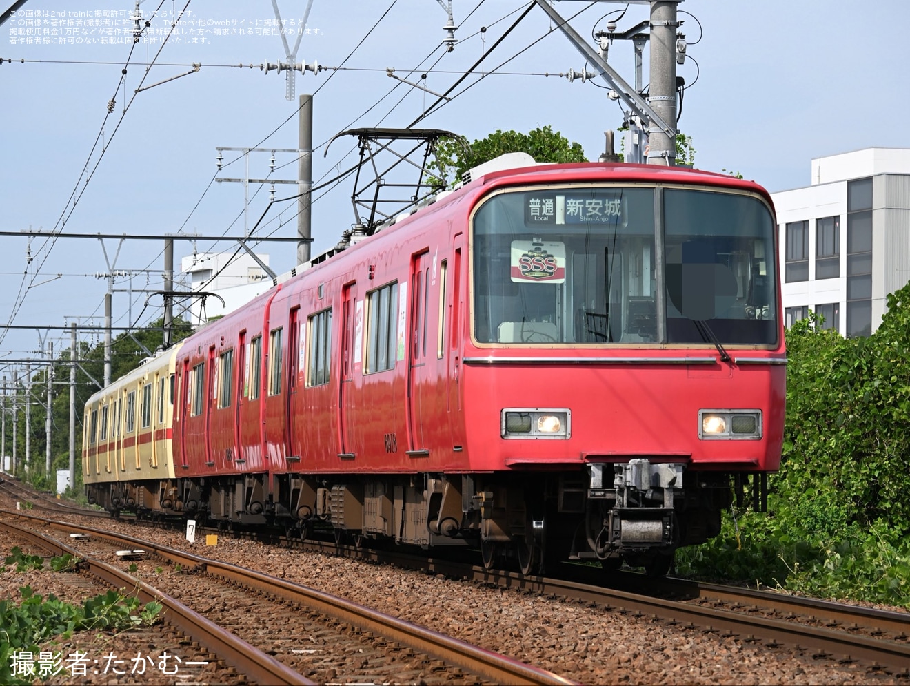 【名鉄】「8・8・8」記念イラスト系統板を取り付けて運行の拡大写真