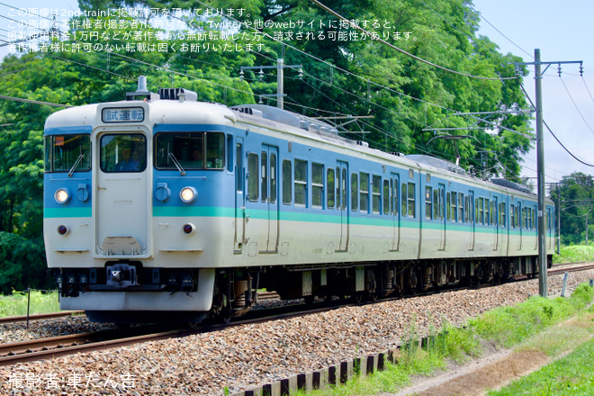 【しな鉄】115系S11編成(新長野色) ハンドル訓練 - 御代田～平原間にて撮影