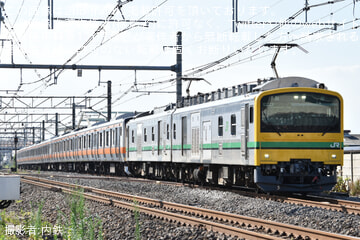 【JR東】E233系青661編成＋P524編成が秋田総合車両センターを出場