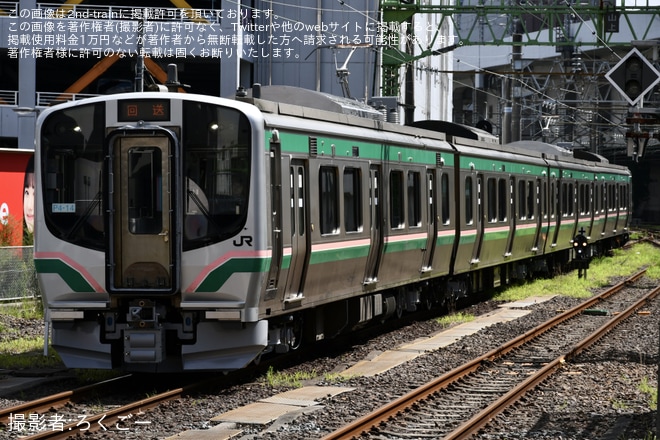 【JR東】E721系P4-14編成が郡山総合車両ベースを出場し回送（1枚目）