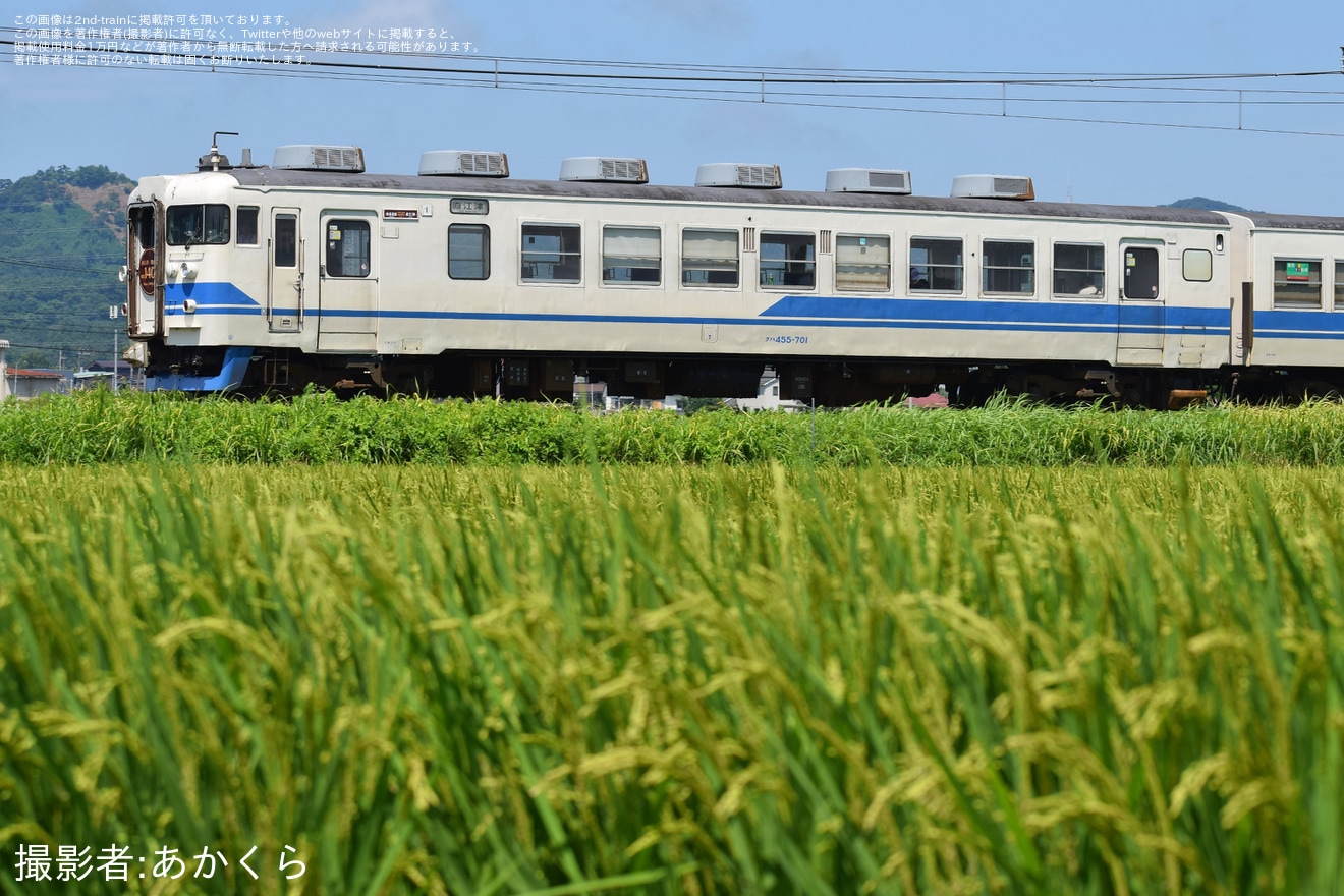 【トキ鉄】413・455系「直江津駅～関山間 開業140周年記念号」が運転の拡大写真