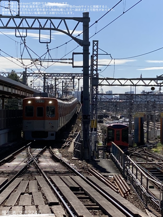 【阪神】新型3000系3201Fが尼崎車庫で入換を不明で撮影した写真