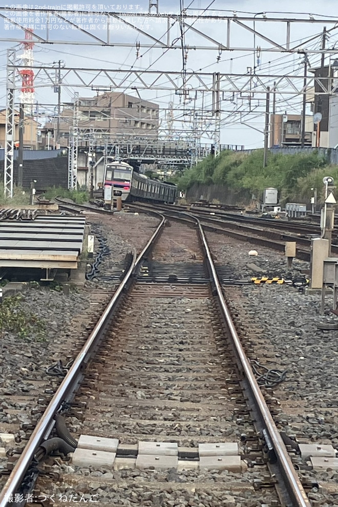 【京成】東中山駅の側線への分岐器が撤去を不明で撮影した写真