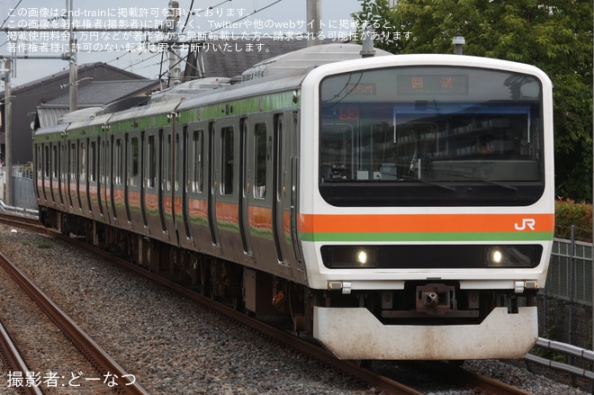 【JR東】209系3500番台ハエ53編成が大宮総合車両ベースへ入場回送を不明で撮影した写真
