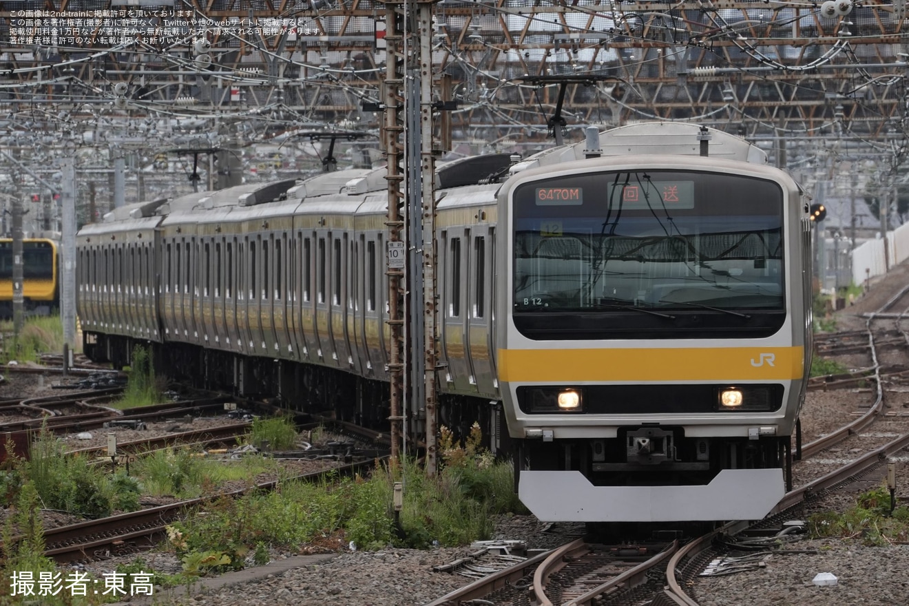 【JR東】E231系ミツB12編成 東京総合車両ベース入場回送の拡大写真