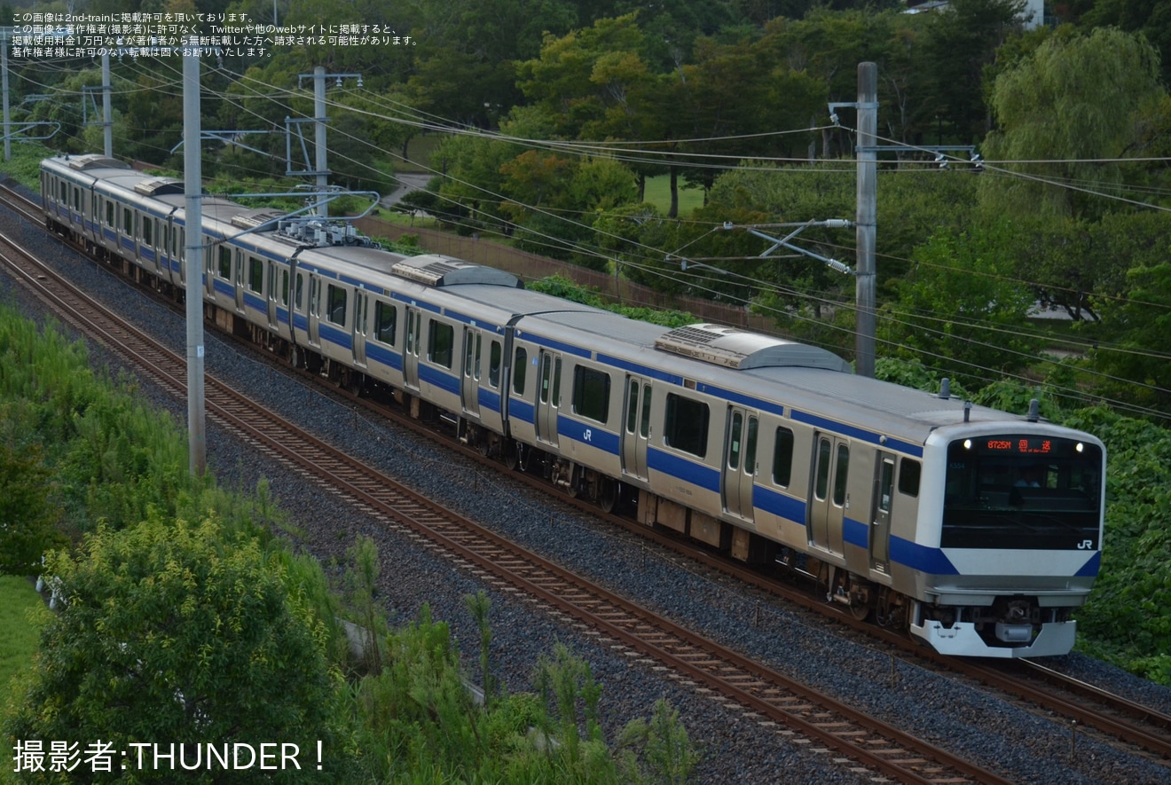 【JR東】E531系K554編成が郡山総合車両ベースを出場し回送の拡大写真