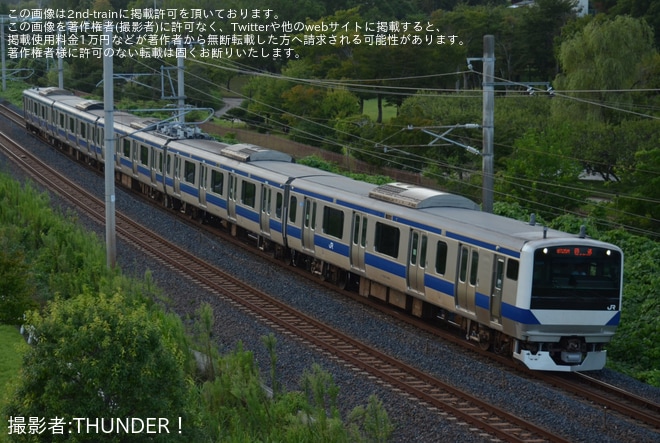 【JR東】E531系K554編成が郡山総合車両ベースを出場し回送を不明で撮影した写真