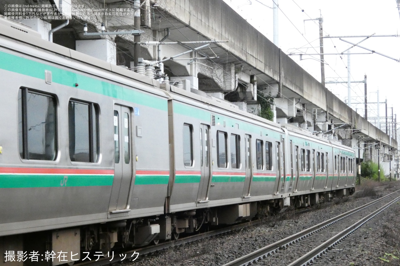 【JR東】E721系0番台4編成8両で倒木当該列車を救援回送の拡大写真