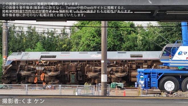 【JR貨】八代駅で横転した貨車が復線、EF510-308も復旧作業進む（1枚目）
