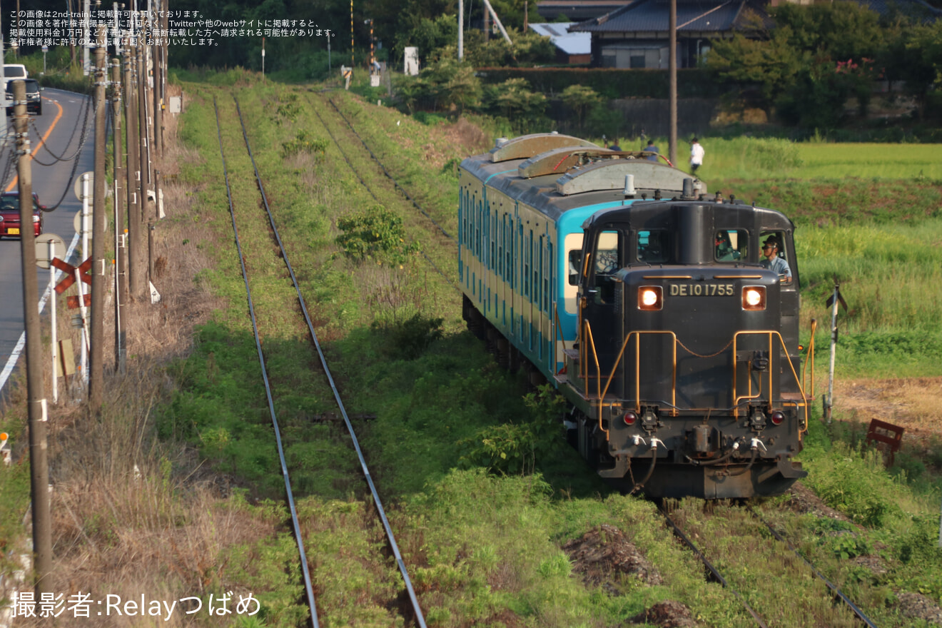 【JR九】103系E12編成(国鉄復刻色)  南福岡車両区竹下車両派出 車輪削正返却回送の拡大写真