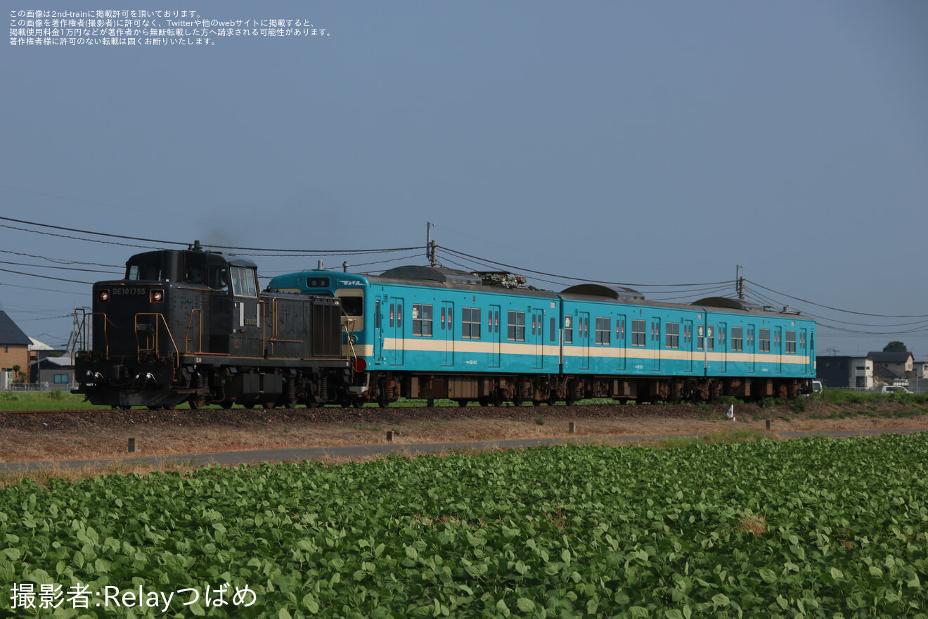 【JR九】103系E12編成(国鉄復刻色)  南福岡車両区竹下車両派出 車輪削正返却回送の拡大写真