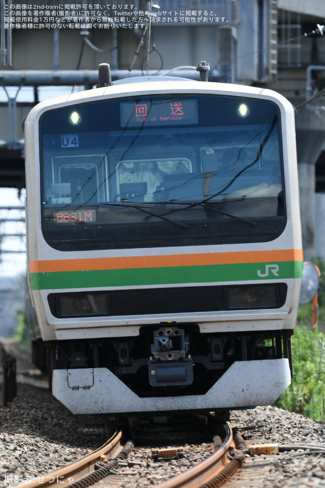 【JR東】E231系ヤマU4編成 大宮総合車両ベース出場を新白岡～久喜間で撮影した写真