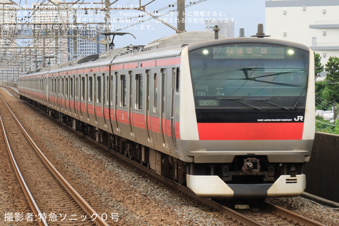 【JR東】定期設定のない京葉線「快速誉田行」が運転を市川塩浜駅で撮影した写真