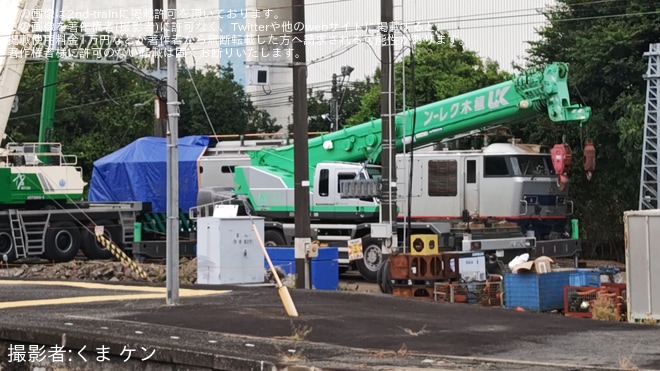 【JR貨】八代駅で横転していたEF510-308が載線を八代駅で撮影した写真