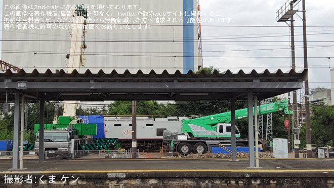 【JR貨】八代駅で横転していたEF510-308が載線を八代駅で撮影した写真
