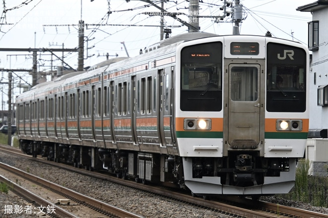 【JR東】211系A60編成が延命工事を終え大宮総合車両ベースを出場を不明で撮影した写真