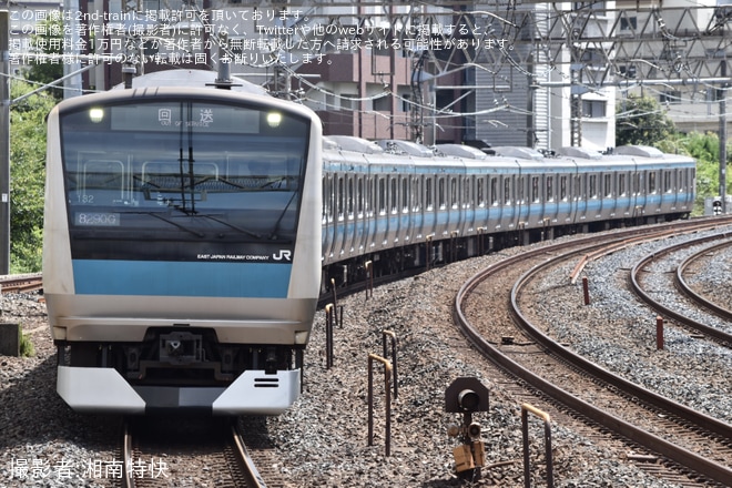 【JR東】E233系サイ132編成が東京総合車両ベースを出場（1枚目）