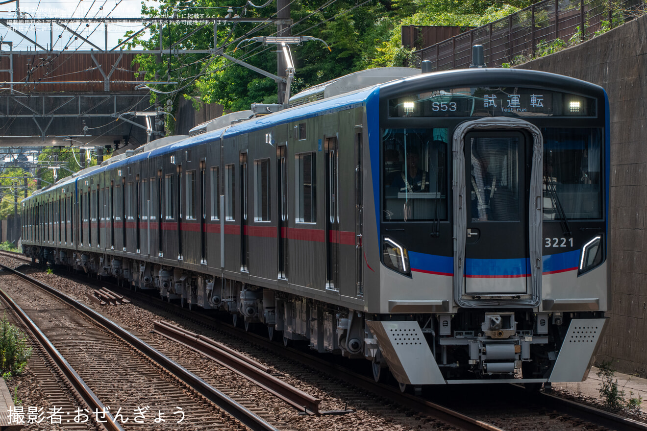 【京成】3200形3224F+3228Fが8両編成で新製後性能確認試運転の拡大写真