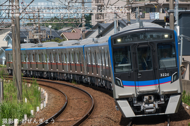 【京成】3200形3224F+3228Fが8両編成で新製後性能確認試運転を京成酒々井駅で撮影した写真