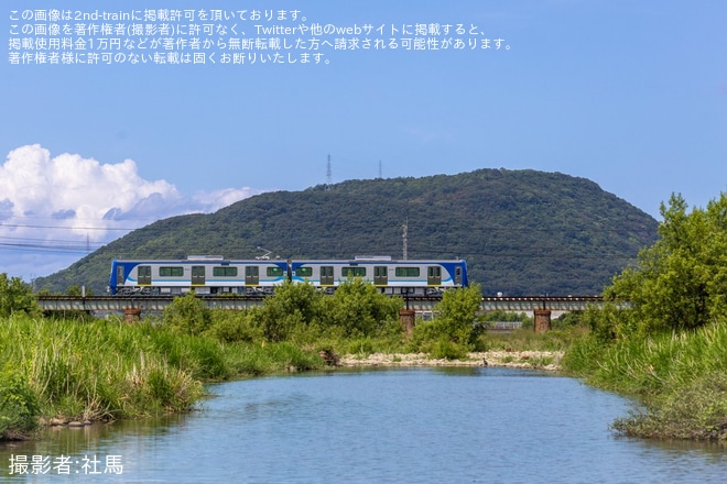 【ことでん】新型2000形2003編成が日中に本線試運転を不明で撮影した写真