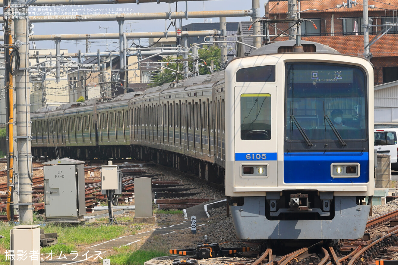 【西武】6000系6105F 武蔵丘車両検修場入場回送の拡大写真
