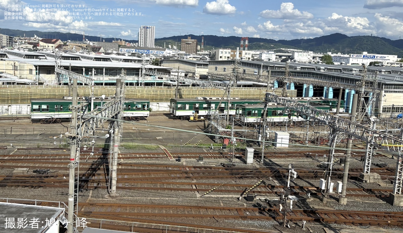 【京阪】7200系7201Fが寝屋川車庫で分割され留置の拡大写真