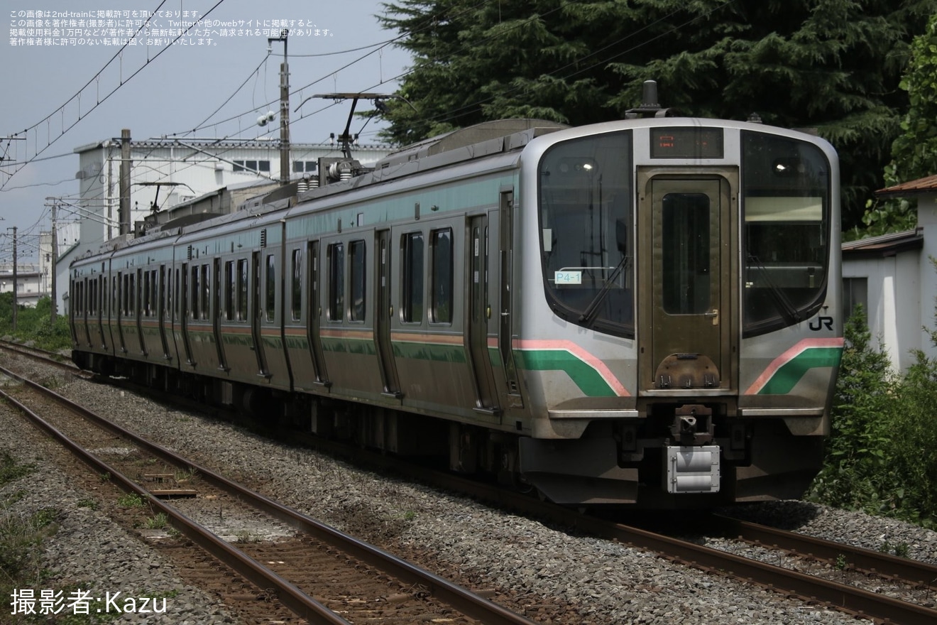 【JR東】E721系1000番台P4-1編成 郡山総合車両ベース入場回送の拡大写真
