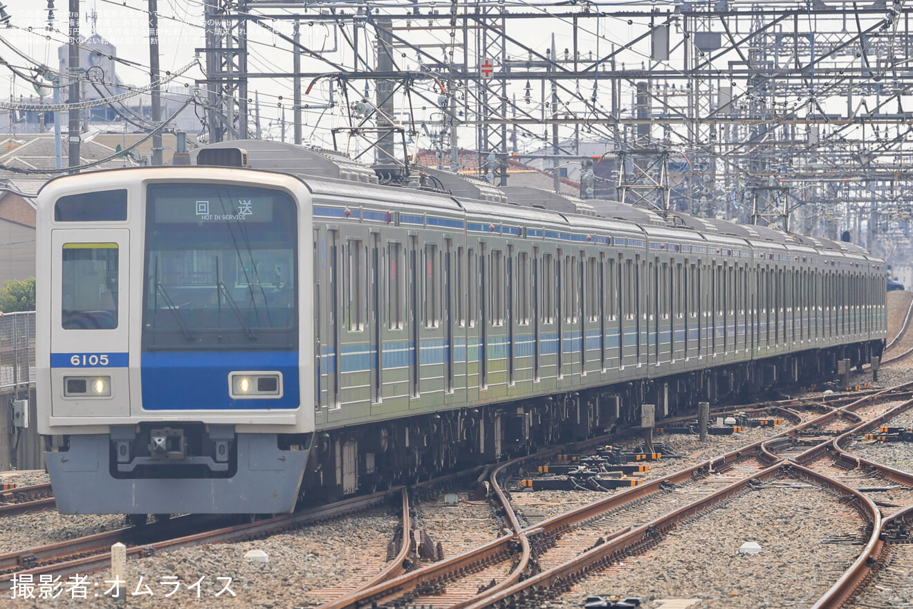 【西武】6000系6105F 武蔵丘車両検修場入場回送の拡大写真