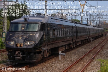 【JR九】787系BM363編成「36ぷらす3」が6号車リニューアルを終え出場試運転