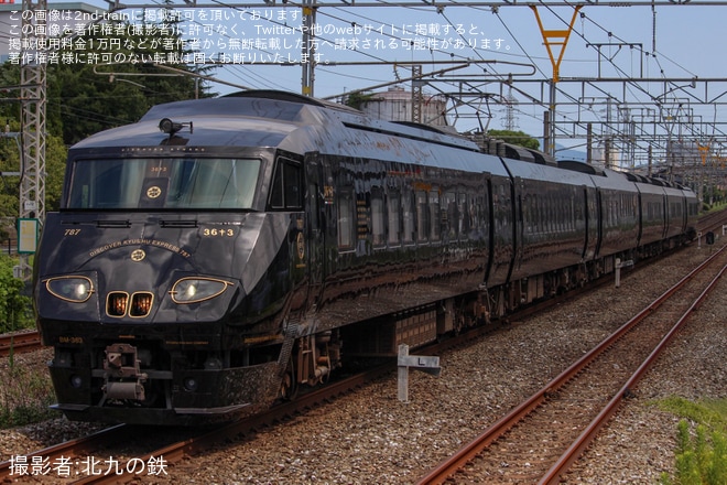 【JR九】787系BM363編成「36ぷらす3」が6号車リニューアルを終え出場試運転（1枚目）