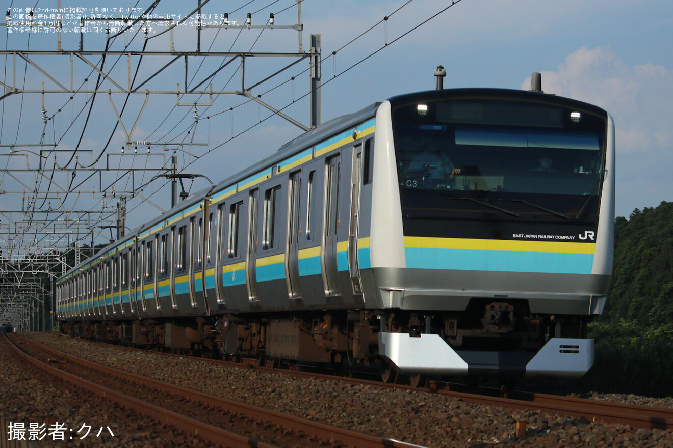 【JR東】E233系マリC2編成が佐倉運輸区で乗務員訓練の拡大写真