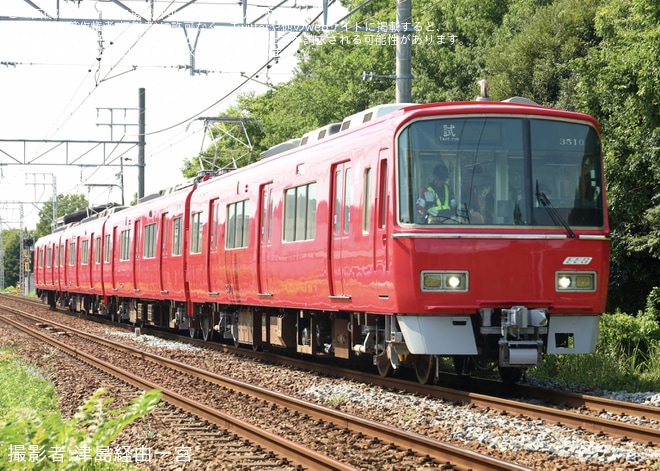 【名鉄】3500系3510Fがワンマン対応化され舞木検査場出場試運転を不明で撮影した写真